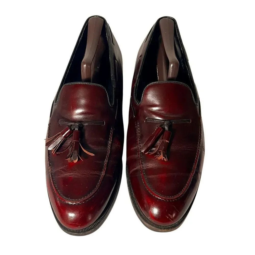 Vintage  Florsheim Cordovan Shell  Imperial  Tuscany Tassel Loafer Size 8.5
